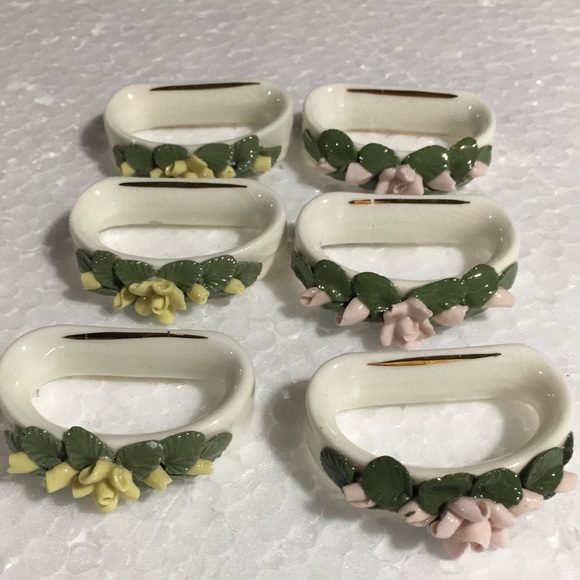 JUWELIER SONNICHSEN FLORAL NAPKIN RINGS - Picture 4 of 9